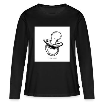 Bébé en route - sucette mignonne - T-shirt manches longues Premium bio Femme - noir - Devant - Julia (174cm)