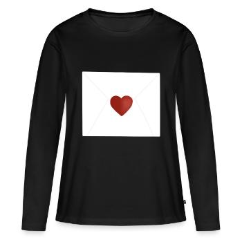 Lettre d’amour - T-shirt manches longues Premium bio Femme - noir - Devant - Julia (174cm)