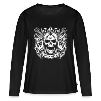 Métal lourd - T-shirt manches longues Premium bio Femme - noir - Devant - Julia (174cm)