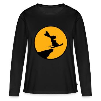Bunny Moon Ski Bunny Jump Cliff Skiing Night - Women's Premium Organic Long Sleeve Shirt - black - Front - Julia (174cm)