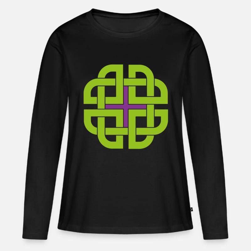 Celtic Shield Knot - Women's Premium Organic Long Sleeve Shirt - black