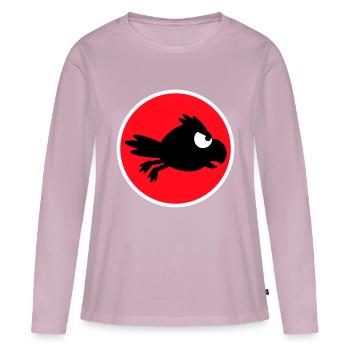 Rabe Vogel fliegt schnel lustig Comic Humor Logo - Frauen Premium Bio Langarmshirt - Altrosa - Vorne - Julia (174cm)