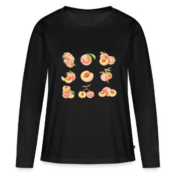 Angeln, Angeln, Angeln (Sommerstrand) - Frauen Premium Bio Langarmshirt - Schwarz - Vorne - Julia (174cm)