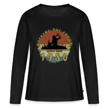 45th Birthday Rocking the crowd SNG 06/1980 - Women's Premium Organic Long Sleeve Shirt - black - Front - Julia (174cm)