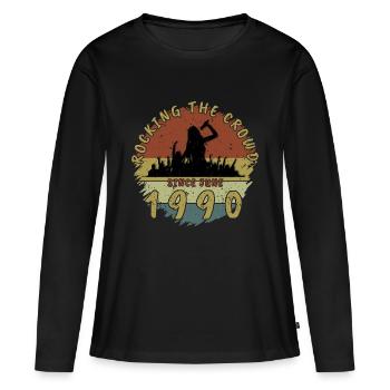 35th Birthday Rocking the crowd SNG 06/1990 - Women's Premium Organic Long Sleeve Shirt - black - Front - Julia (174cm)