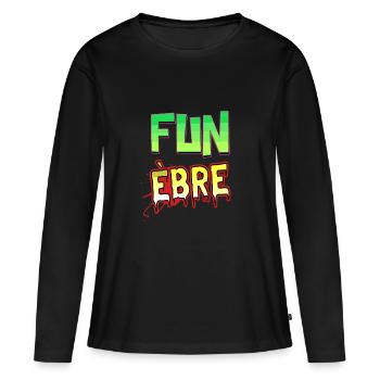 FUN ÈBRE ! - T-shirt manches longues Premium bio Femme - noir - Devant - Julia (174cm)