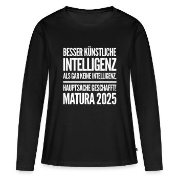 Matura - Frauen Premium Bio Langarmshirt - Schwarz - Vorne - Julia (174cm)