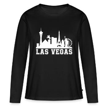Horizon de Vegas - T-shirt manches longues Premium bio Femme - noir - Devant - Julia (174cm)