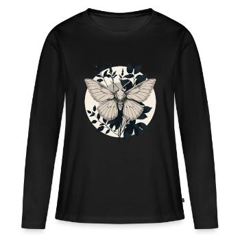 Papillon mystique - T-shirt manches longues Premium bio Femme - noir - Devant - Julia (174cm)