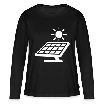 Solar Strom Symbol Photovoltaik - Frauen Premium Bio Langarmshirt - Schwarz - Vorne - Julia (174cm)
