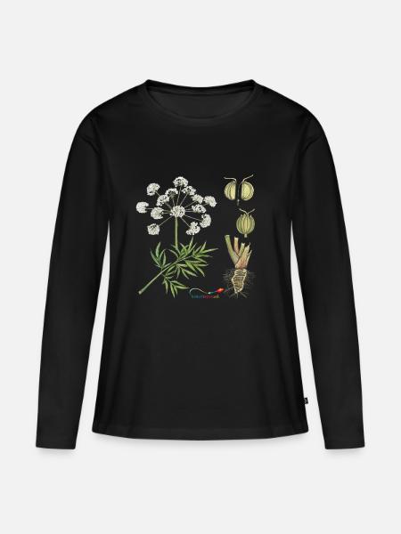 Wasserschierling - Frauen Premium Bio Langarmshirt - Schwarz