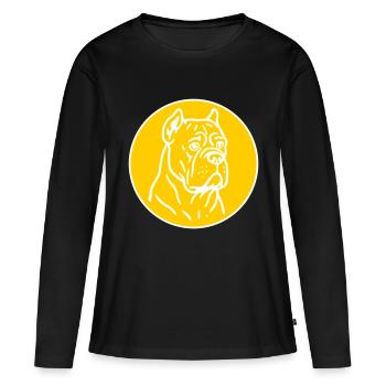 Mastif - T-shirt manches longues Premium bio Femme - noir - Devant - Julia (174cm)