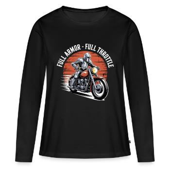 Full Armor Full Throttle Christian Biker - T-shirt manches longues Premium bio Femme - noir - Devant - Julia (174cm)