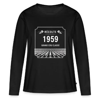 Ernte 1959 - Frauen Premium Bio Langarmshirt - Schwarz - Vorne - Julia (174cm)