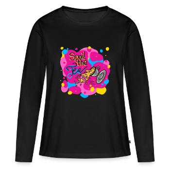 Spoil the Tea - Calypso Blous - Women's Premium Organic Long Sleeve Shirt - black - Front - Julia (174cm)