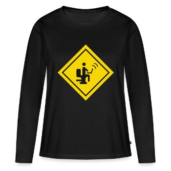 GEEK - T-shirt manches longues Premium bio Femme - noir - Devant - Julia (174cm)
