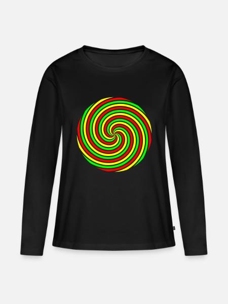 psy_spiral_2 - Frauen Premium Bio Langarmshirt - Schwarz
