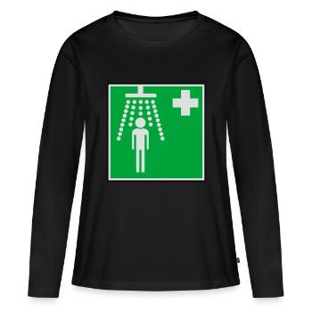 Saubere Krankenhaus Dusche - Frauen Premium Bio Langarmshirt - Schwarz - Vorne - Julia (174cm)