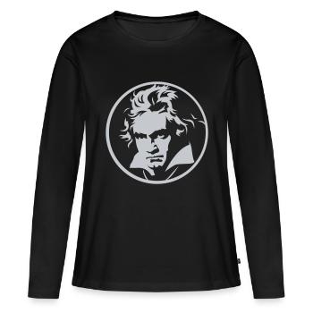 Roll Over Beethoven (négatif) - T-shirt manches longues Premium bio Femme - noir - Devant - Julia (174cm)