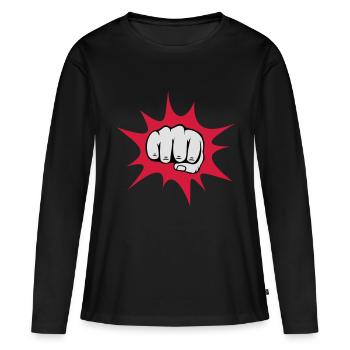 Faust - Frauen Premium Bio Langarmshirt - Schwarz - Vorne - Julia (174cm)