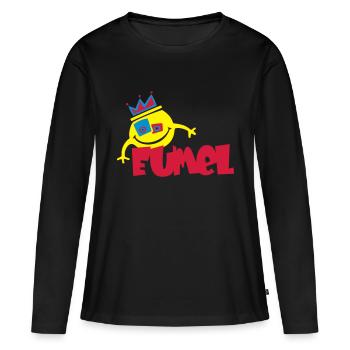 EUMEL - Frauen Premium Bio Langarmshirt - Schwarz - Vorne - Julia (174cm)