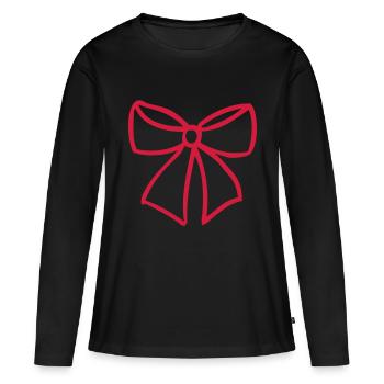 geschenk schleife - Frauen Premium Bio Langarmshirt - Schwarz - Vorne - Julia (174cm)