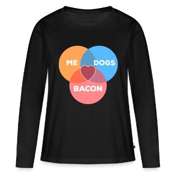 moi + chiens + lard - T-shirt manches longues Premium bio Femme - noir - Devant - Julia (174cm)