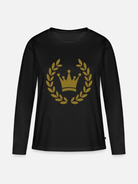 deluxe crown - Frauen Premium Bio Langarmshirt - Schwarz