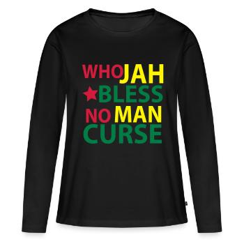 who jah bless - T-shirt manches longues Premium bio Femme - noir - Devant - Julia (174cm)