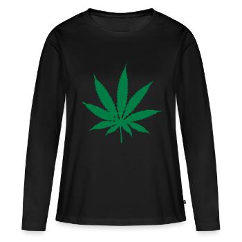 gras_1c - Frauen Premium Bio Langarmshirt - Schwarz - Vorne - Julia (174cm)