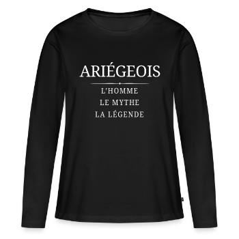 Ariégeois Homme Mythe - T-shirt manches longues Premium bio Femme - noir - Devant - Julia (174cm)