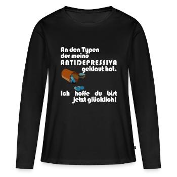 Antidepressiva Dieb - Frauen Premium Bio Langarmshirt - Schwarz - Vorne - Julia (174cm)