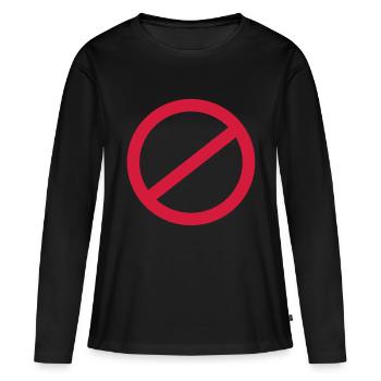 stop - Frauen Premium Bio Langarmshirt - Schwarz - Vorne - Julia (174cm)