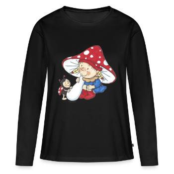 Wichtel_06 - Frauen Premium Bio Langarmshirt - Schwarz - Vorne - Julia (174cm)