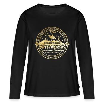 Projektleiter Hüttengaudi Après Ski Design - Frauen Premium Bio Langarmshirt - Schwarz - Vorne - Julia (174cm)