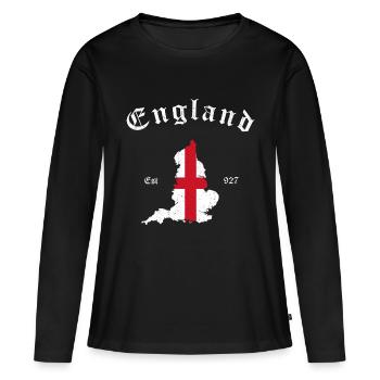 England Map - Frauen Premium Bio Langarmshirt - Schwarz - Vorne - Julia (174cm)