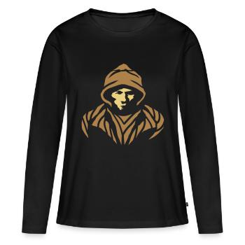 Méchant du design Assasin - T-shirt manches longues Premium bio Femme - noir - Devant - Julia (174cm)
