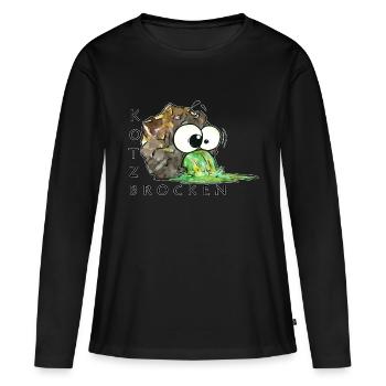 Morceaux de vomi - T-shirt manches longues Premium bio Femme - noir - Devant - Julia (174cm)
