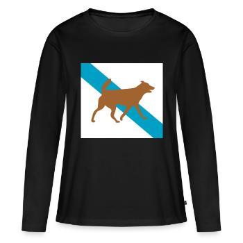 Chien chien - T-shirt manches longues Premium bio Femme - noir - Devant - Julia (174cm)