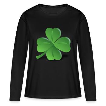 Trèfle - T-shirt manches longues Premium bio Femme - noir - Devant - Julia (174cm)