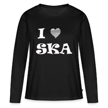 Idée cadeau t-shirt ska musique ragga - T-shirt manches longues Premium bio Femme - noir - Devant - Julia (174cm)