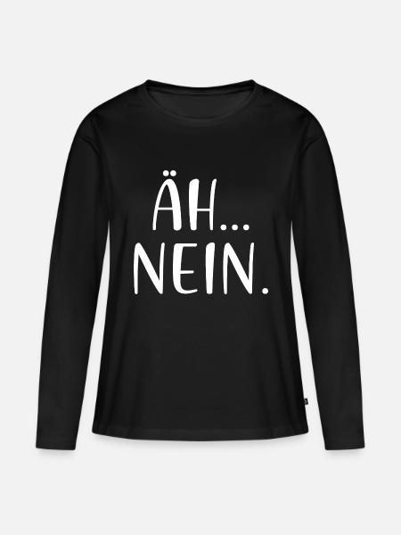 Äh Nein - Frauen Premium Bio Langarmshirt - Schwarz