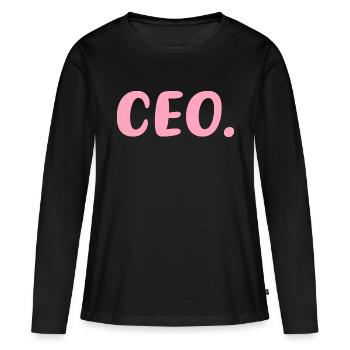 CEO Female Entrepreneur - Frauen Premium Bio Langarmshirt - Schwarz - Vorne - Julia (174cm)