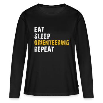 manger sommeil Course d’orientation - T-shirt manches longues Premium bio Femme - noir - Devant - Julia (174cm)