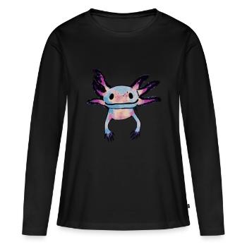 AJOLOTE - T-shirt manches longues Premium bio Femme - noir - Devant - Julia (174cm)