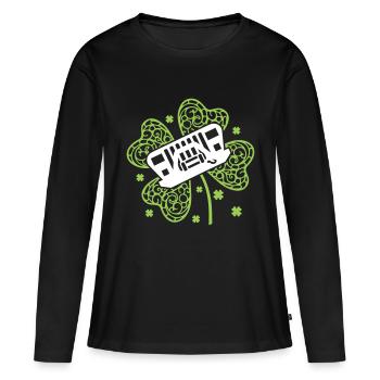 Shamrock Jeep - T-shirt manches longues Premium bio Femme - noir - Devant - Julia (174cm)