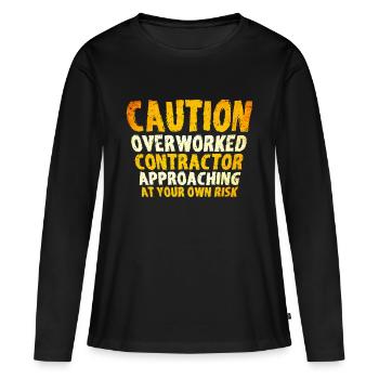 Travail maître d’ouvrage entrepreneur cadeau - T-shirt manches longues Premium bio Femme - noir - Devant - Julia (174cm)