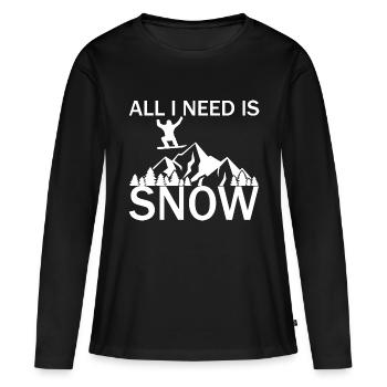 Snowboard Snowboarder - Frauen Premium Bio Langarmshirt - Schwarz - Vorne - Julia (174cm)