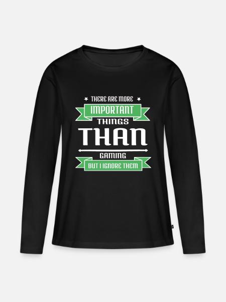 sports old gamepad online the gaming beaver - Premium økologisk langærmet T-shirt til kvinder - sort