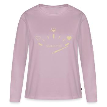 Thank You - Women's Premium Organic Long Sleeve Shirt - dusky pink - Front - Julia (174cm)